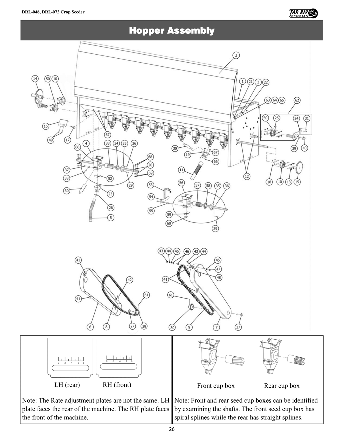 DRL-048 & 072 HOPPER ASSEMBLY Diagram