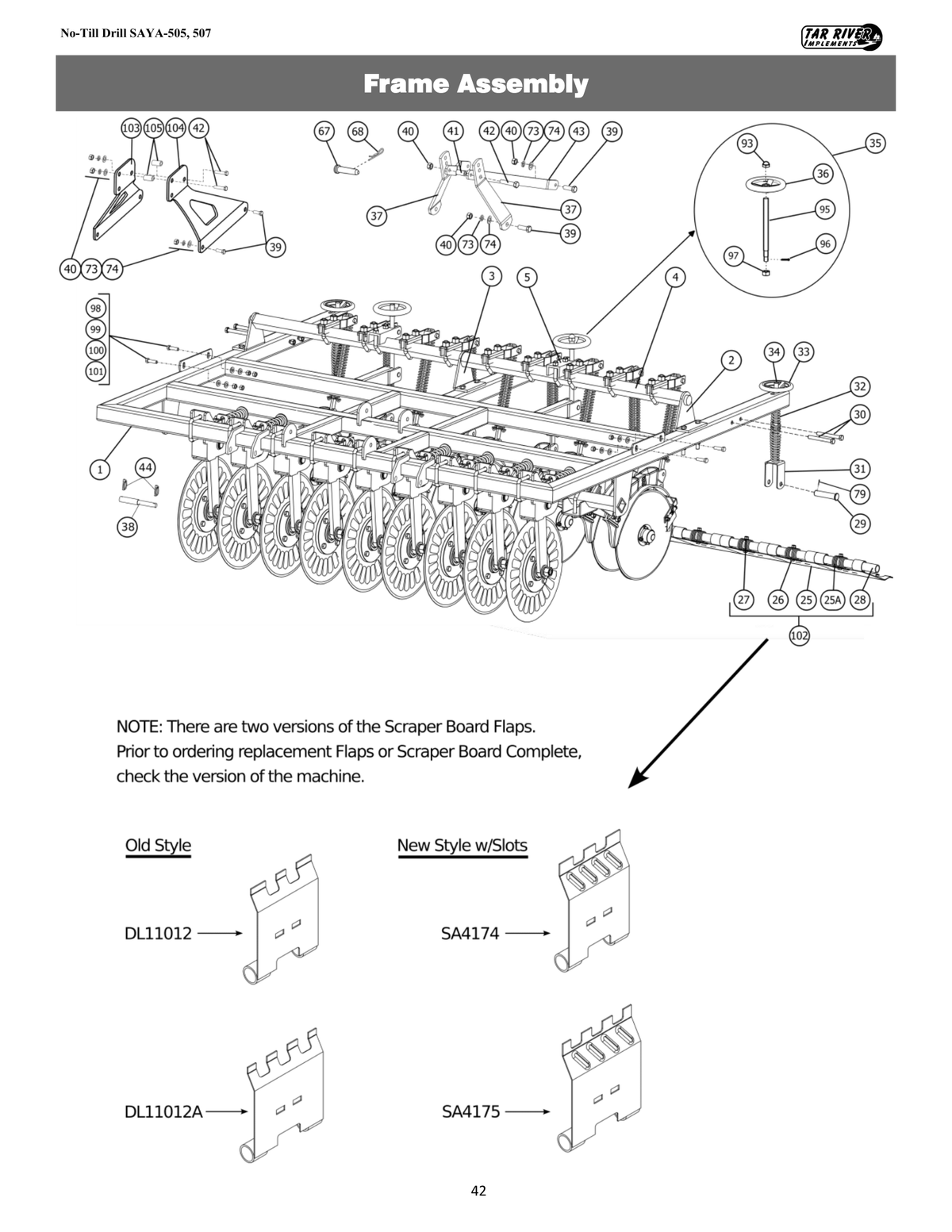 Saya 505 & 507 Frame Assembly Diagram