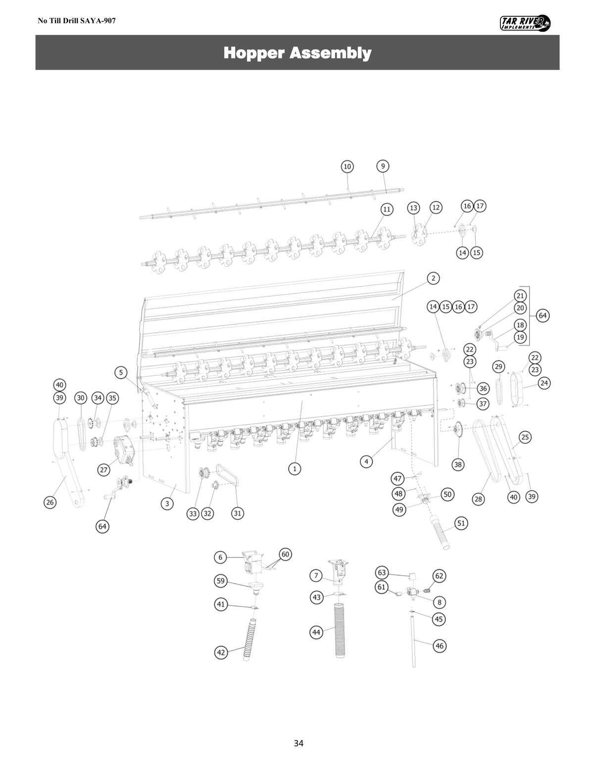 SAYA-907 HOPPER ASSEMBLY Diagram