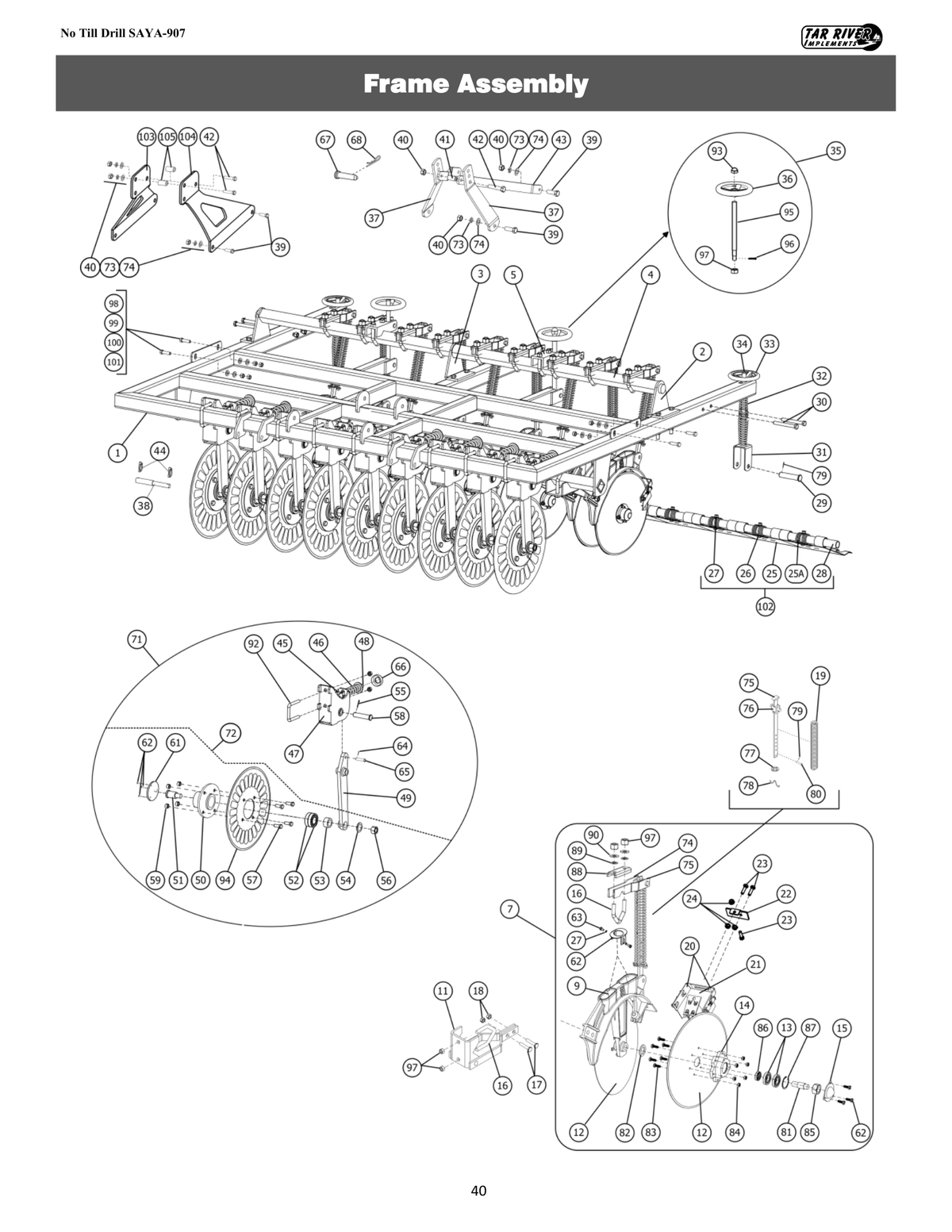 Saya 907 Frame Assembly 1 of 2 Diagram